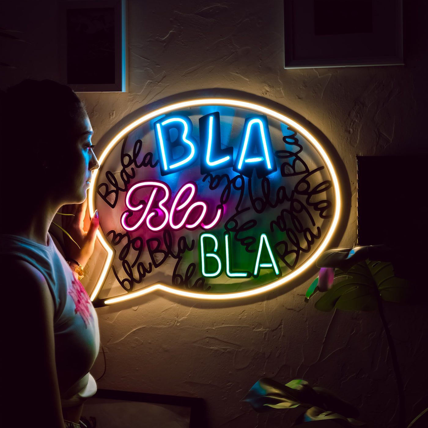 Bla Bla Neon Wall Art