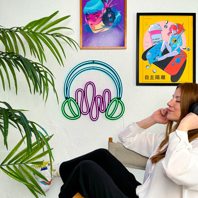 Headphone Neon Wall Art