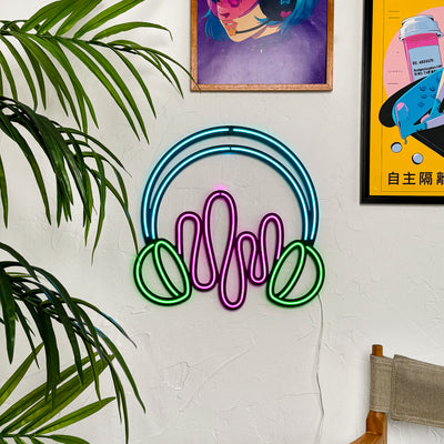 Headphone Neon Wall Art