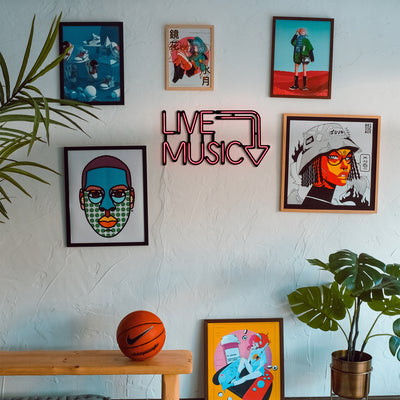 Live Music Neon Wall Art