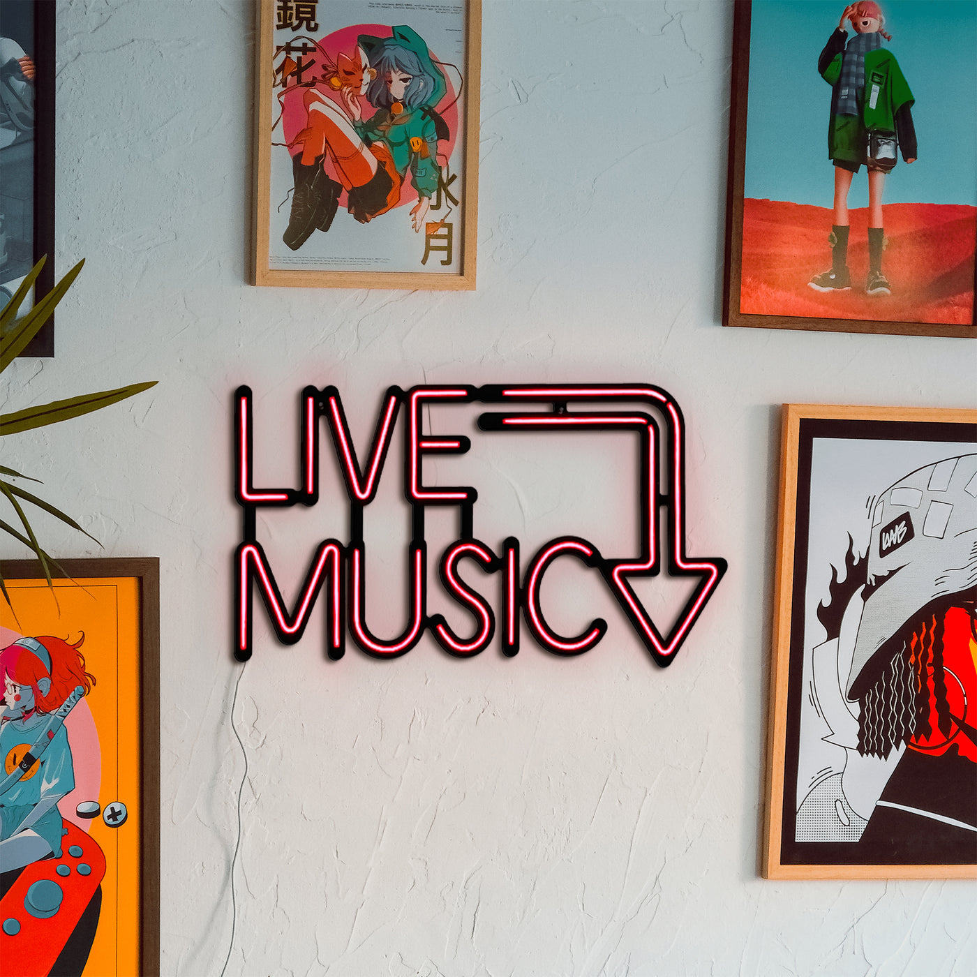 Live Music Neon Wall Art
