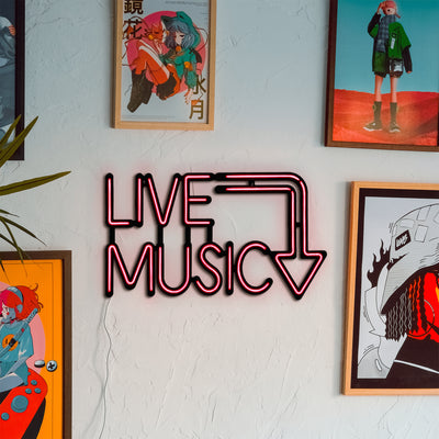 Live Music Neon Wall Art