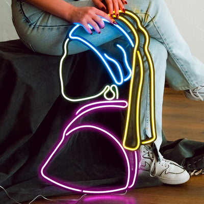 Meisje Neon Wall Art