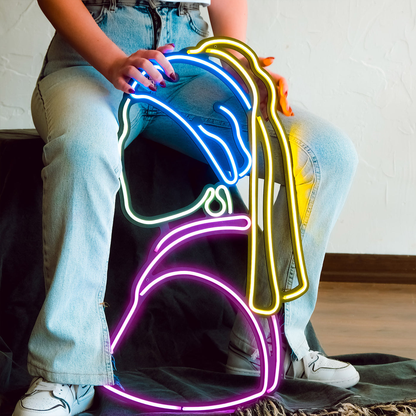 Meisje Neon Wall Art