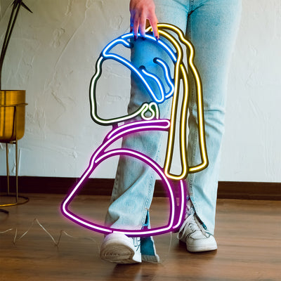 Meisje Neon Wall Art