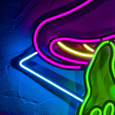 Flying Mushroom Neon Wall Art