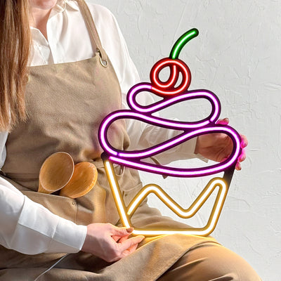 Cupcake Neon Wall Art