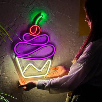 Cupcake Neon Wall Art