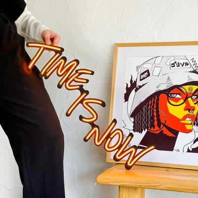 Time Is Now Neon Wall Art