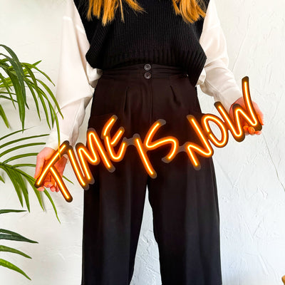 Time Is Now Neon Wall Art