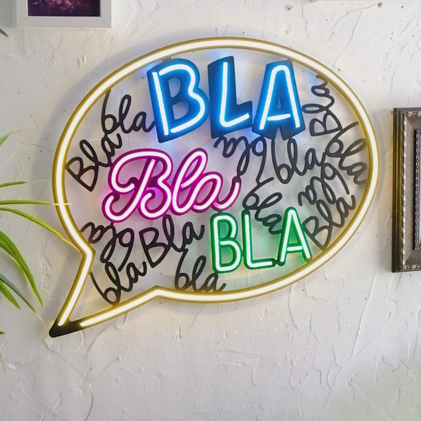Bla Bla Neon Wall Art