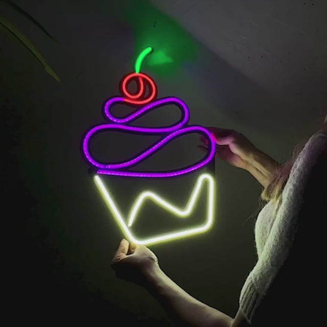 Cupcake Neon Wall Art