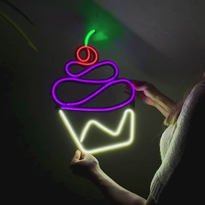 Cupcake Neon Wall Art