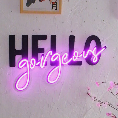 Hello Gorgeous Neon Wall Art
