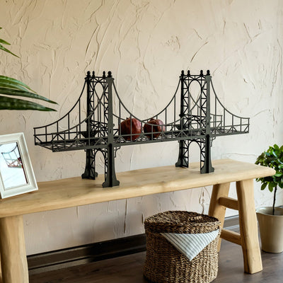 Manhattan Metal Bridge Shelf Metal Wall Art Hoagard BLACK 