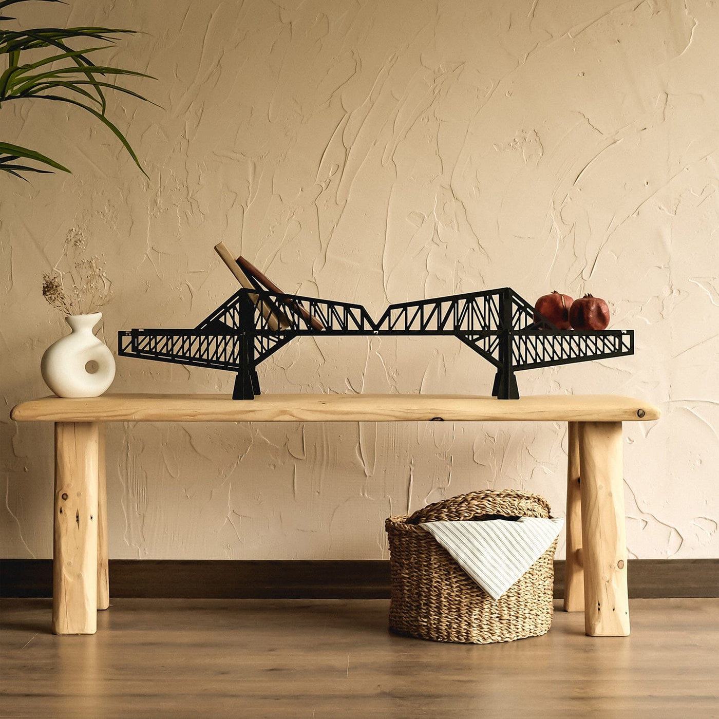 Tokio Metal Bridge Shelf Metal Wall Art Hoagard 