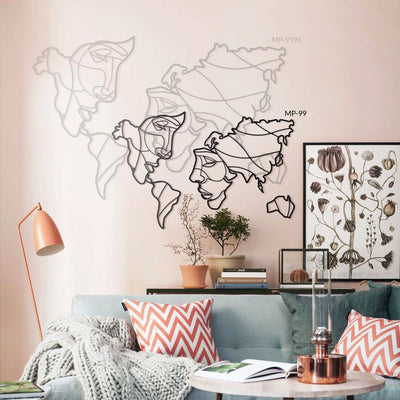 Faces of World Map , Metal Wall Art , Hoagard.com