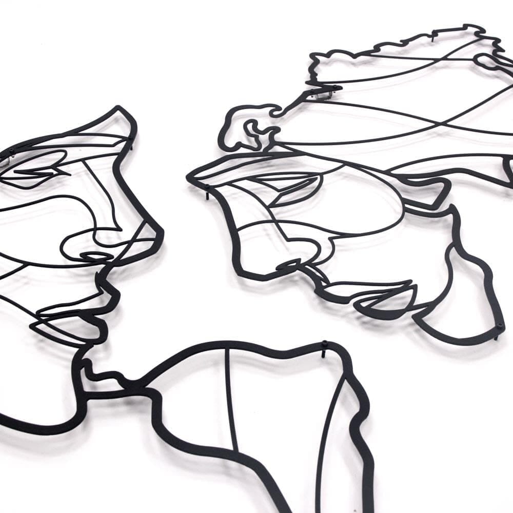 Faces of World Map , Metal Wall Art , Hoagard.com