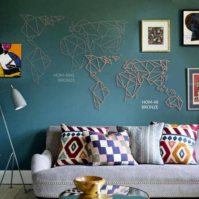 World Map Metal Wall Art Hoagard 
