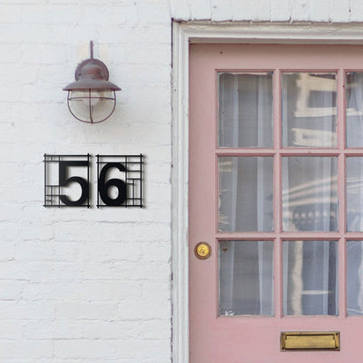 Mondrian House Numbers Metal Wall Art Hoagard 