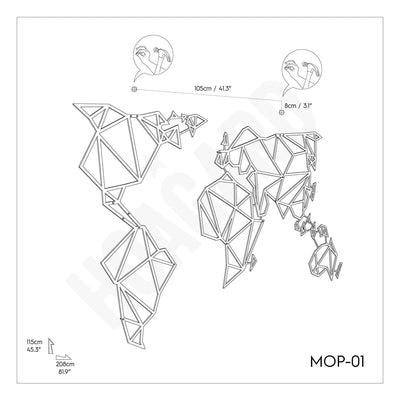 World Map Black , Metal Wall Art , Hoagard.com
