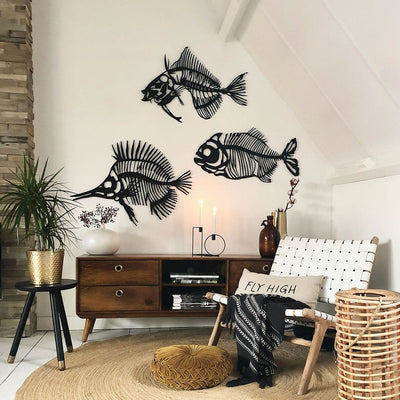 Fishbones Metal Wall Art Hoagard 
