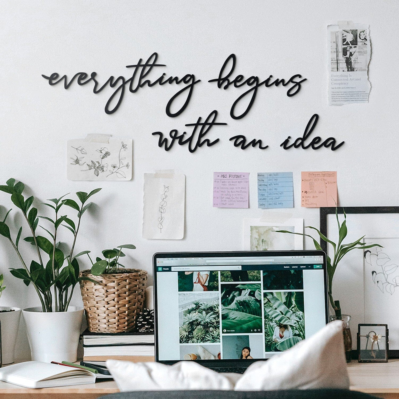 Everything Begins With An Idea Metal Wall Art Hoagard 