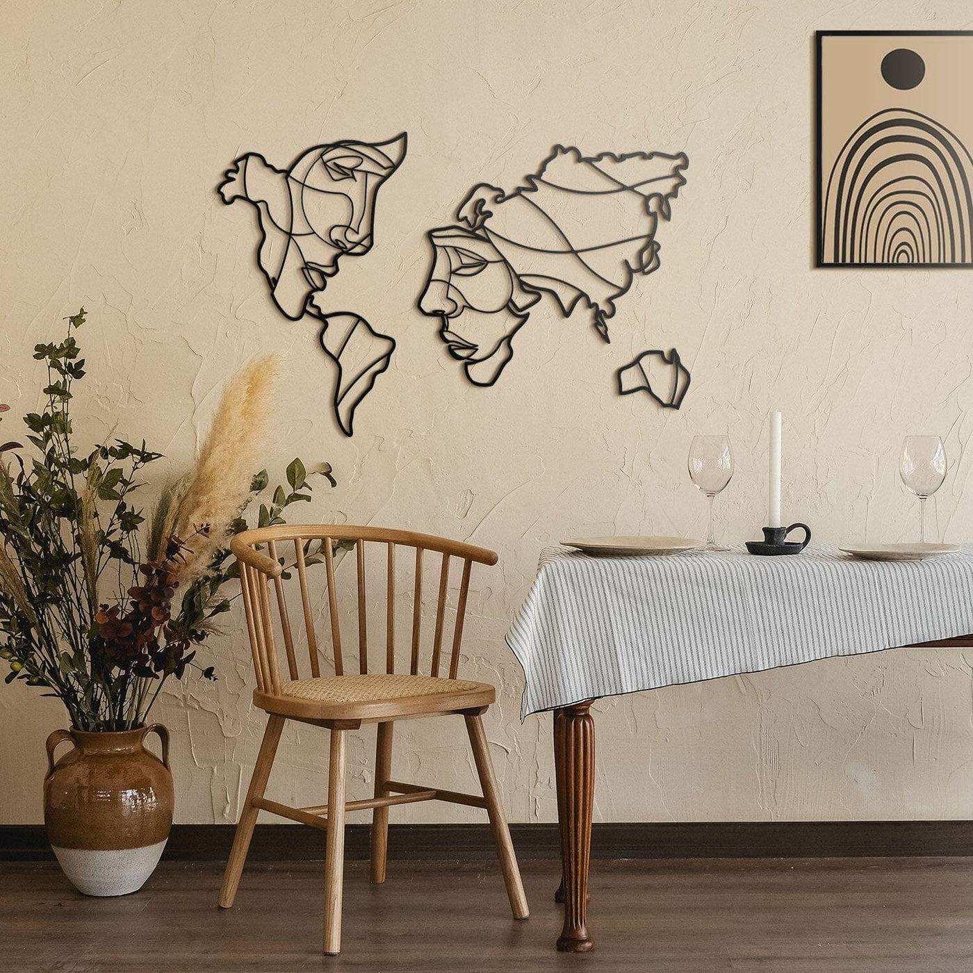 Faces of World Map , Metal Wall Art , Hoagard.com