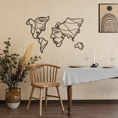 Faces of World Map , Metal Wall Art , Hoagard.com